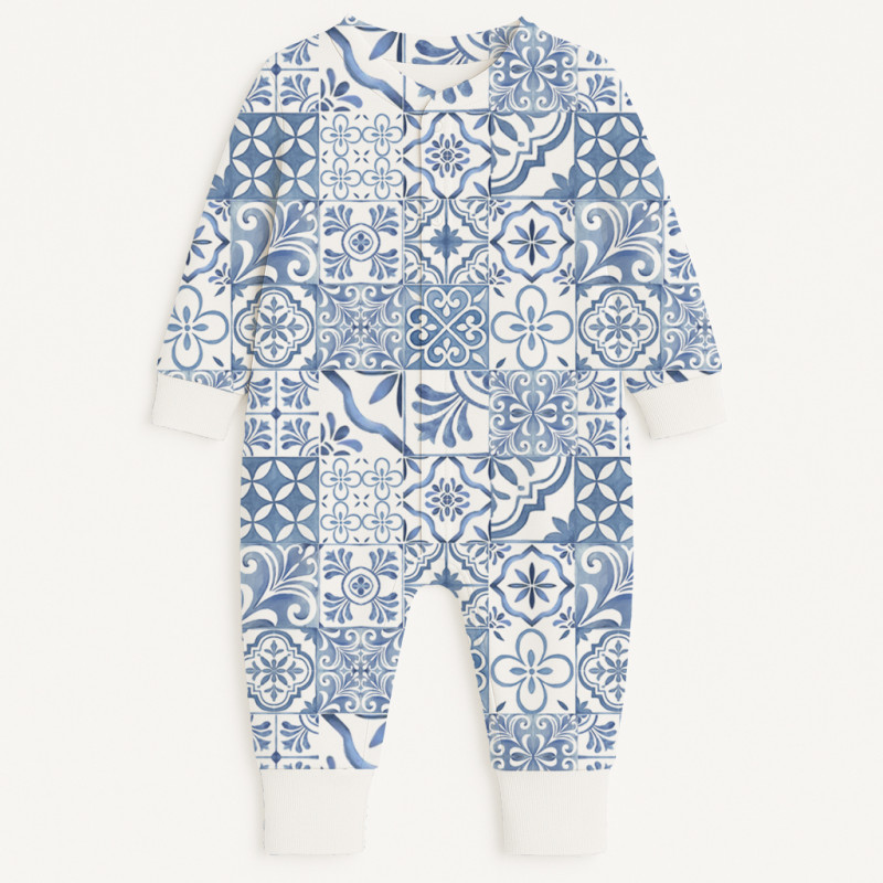 Long sleeve Romper for baby K060 AMALFI BLUE Long sleeve Romper for baby K060 AMALFI BLUE