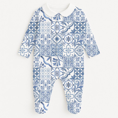 Babygrow with collar 100% p..