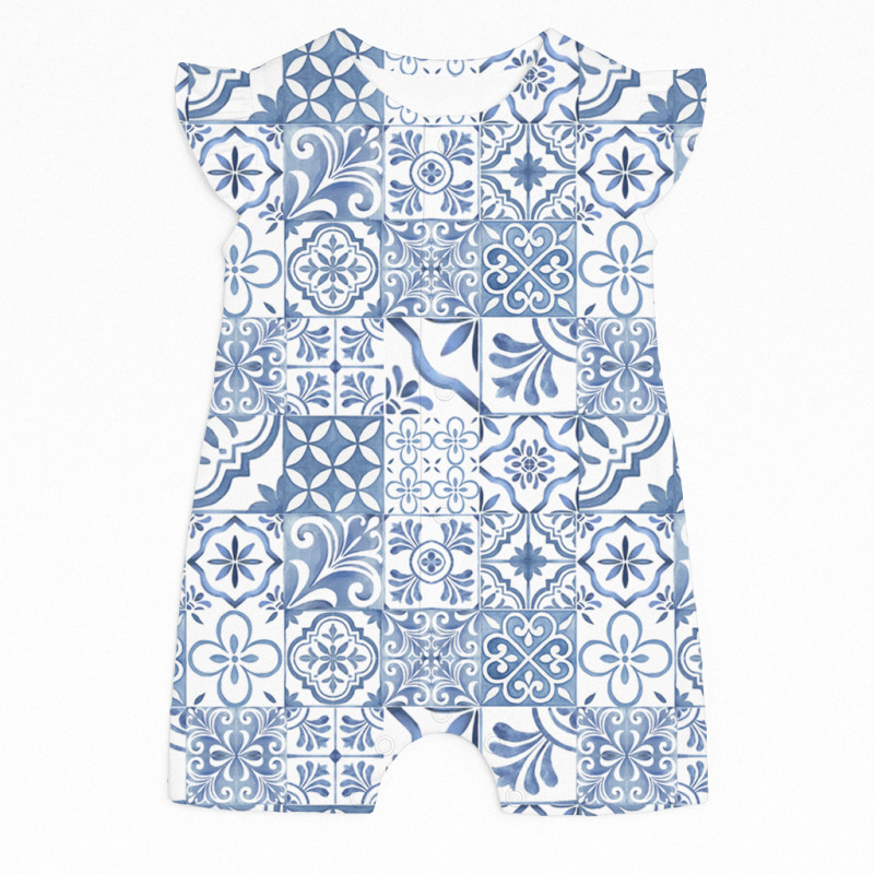 Supima Cotton Shortie with Ruffles – R007 AMALFI BLUE