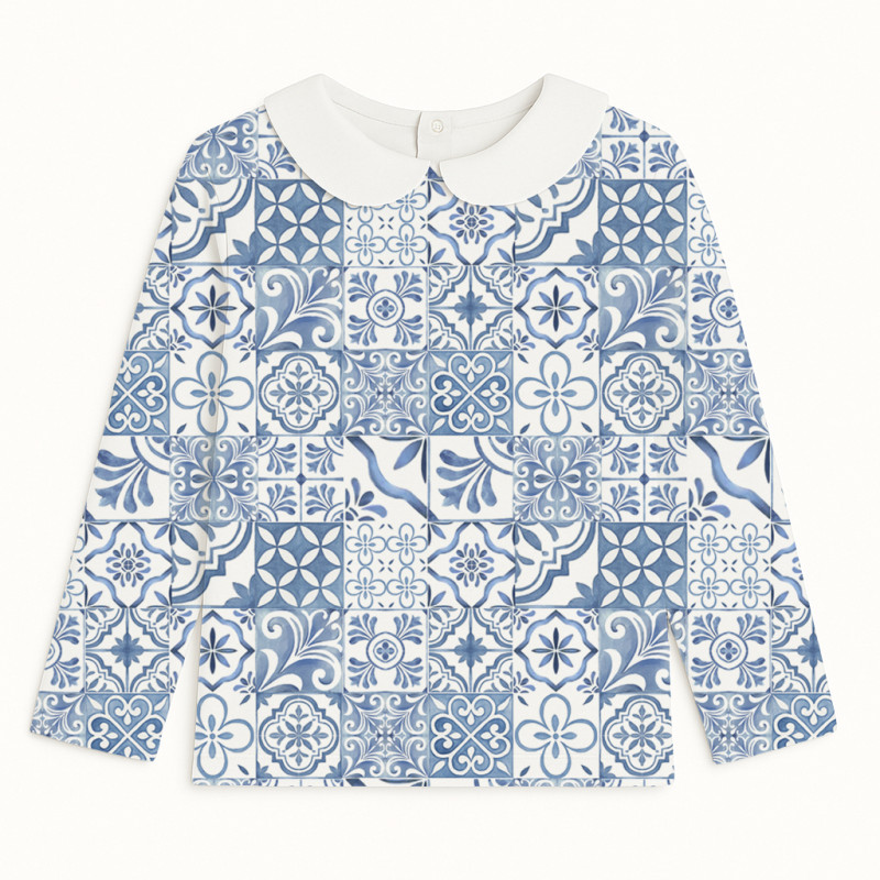 Long Sleeve T-shirt for Boys and Girls  з комiрцем TSH002CL AMALFI BLUE