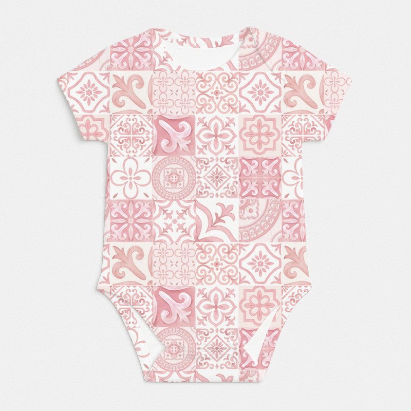 Printed Short-Sleeve Bodyvest for Babies BSHL001 AMALFI PINK Printed Short-Sleeve Bodyvest for Babies BSHL001 AMALFI PINK