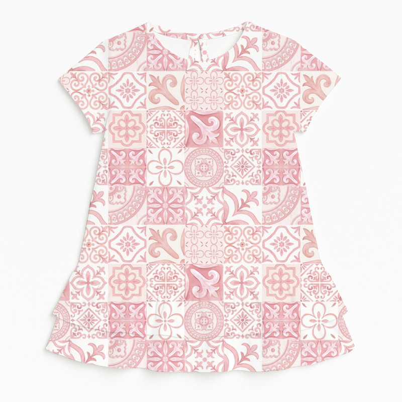Supima Cotton Night Dress with Ruffle DR002 AMALFI PINK Supima Cotton Night Dress with Ruffle DR002 AMALFI PINK
