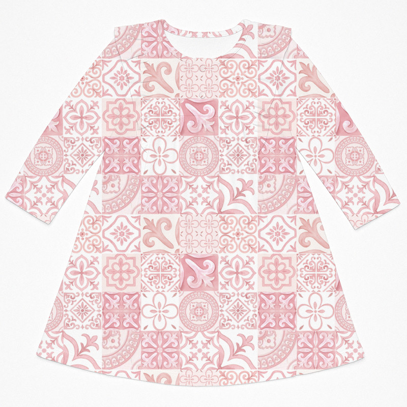 Charming Long-Sleeved Night Dress with Ruffles DR016 AMALFI PINK Charming Long-Sleeved Night Dress with Ruffles DR016 AMALFI PINK