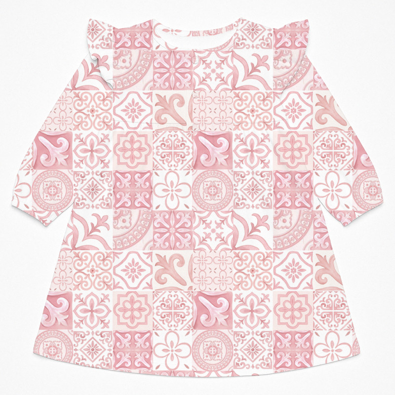 Charming Long-Sleeved Night Dress with Ruffles DR017 AMALFI PINK Charming Long-Sleeved Night Dress with Ruffles DR017 AMALFI PINK