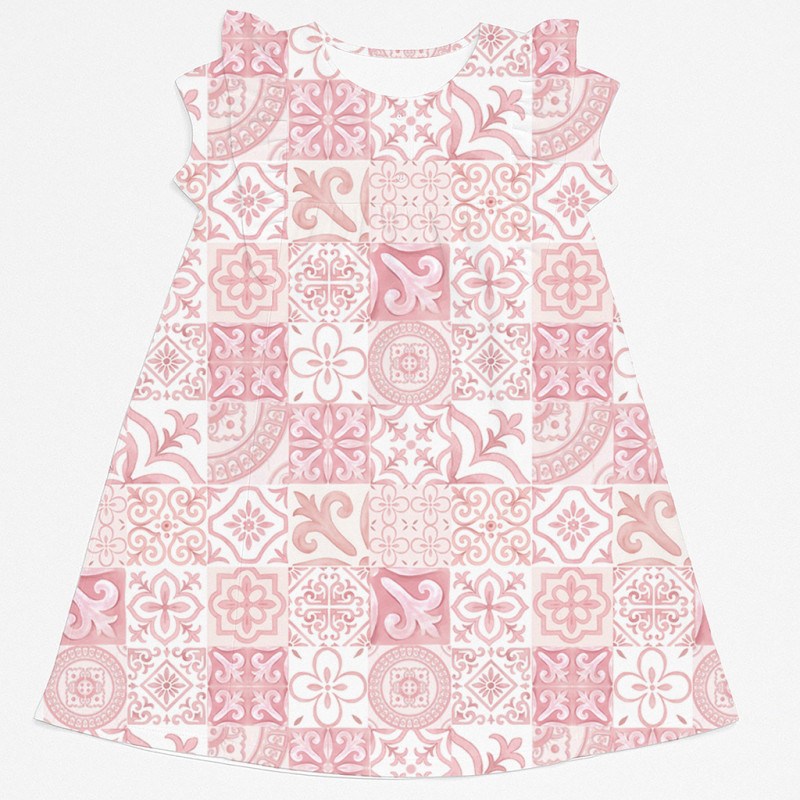 Supima Cotton Night Dress with Ruffle DR018 AMALFI PINK