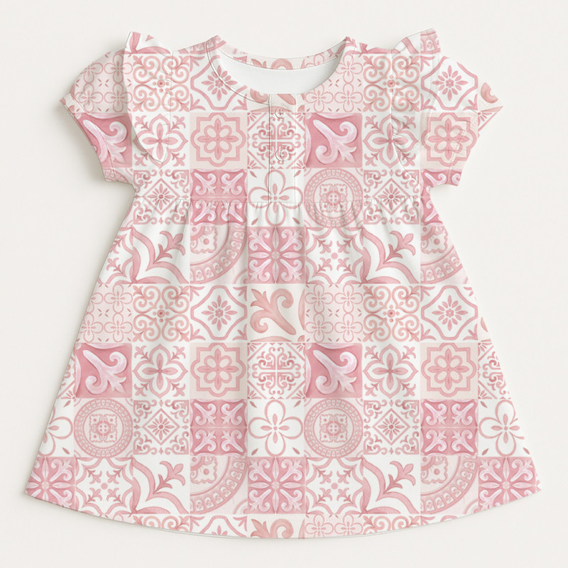 Supima Cotton Night Dress with Ruffle DR019 AMALFI PINK