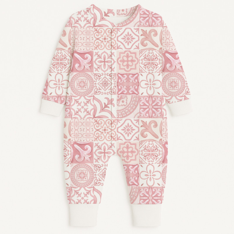 Long sleeve Romper for baby K060 AMALFI PINK Long sleeve Romper for baby K060 AMALFI PINK