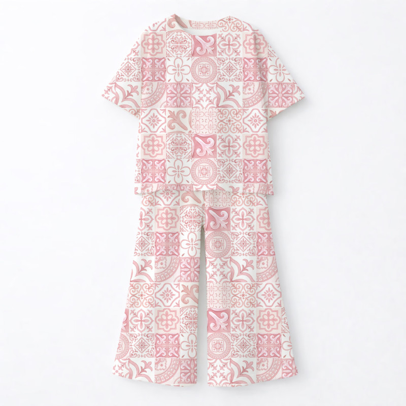 Children’s Set with Oversized T-Shirt and Palazzo Pants PJ030 100% Pima Cotton Children’s Set with Oversized T-Shirt and Palazzo Pants PJ030 100% Pima Cotton