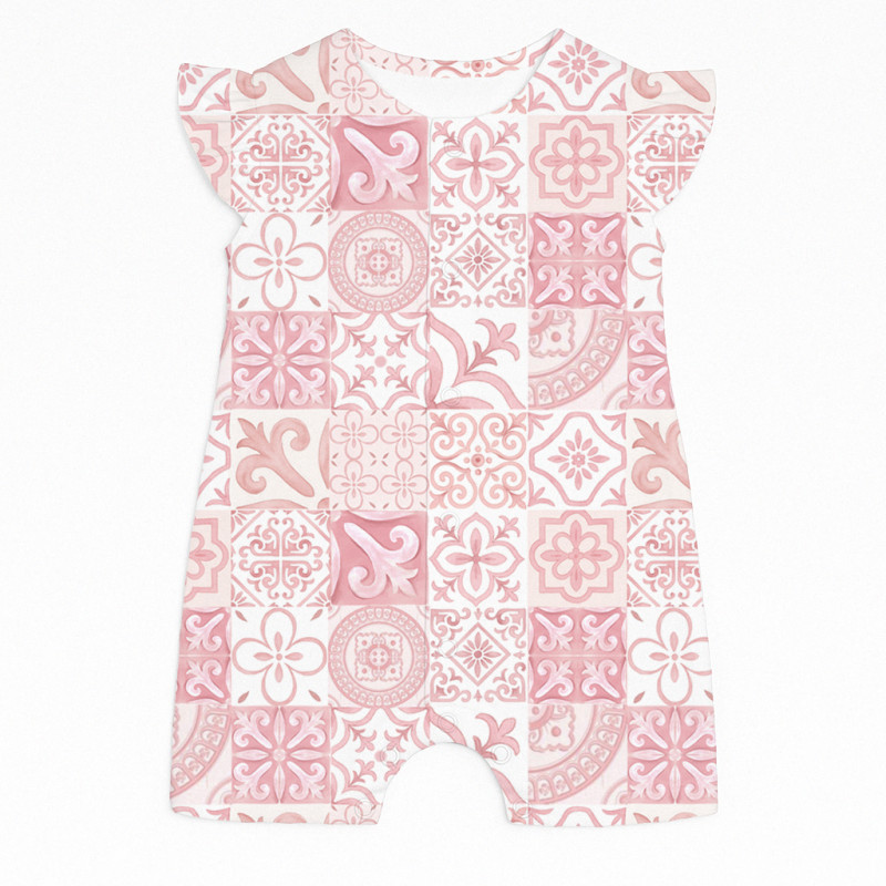 Supima Cotton Shortie with Ruffles – R007 AMALFI PINK Supima Cotton Shortie with Ruffles – R007 AMALFI PINK