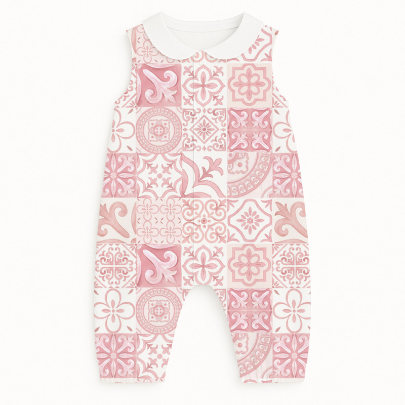 Long Supima Cotton Shortie with Sleeves and Collar R009CL AMALFI PINK