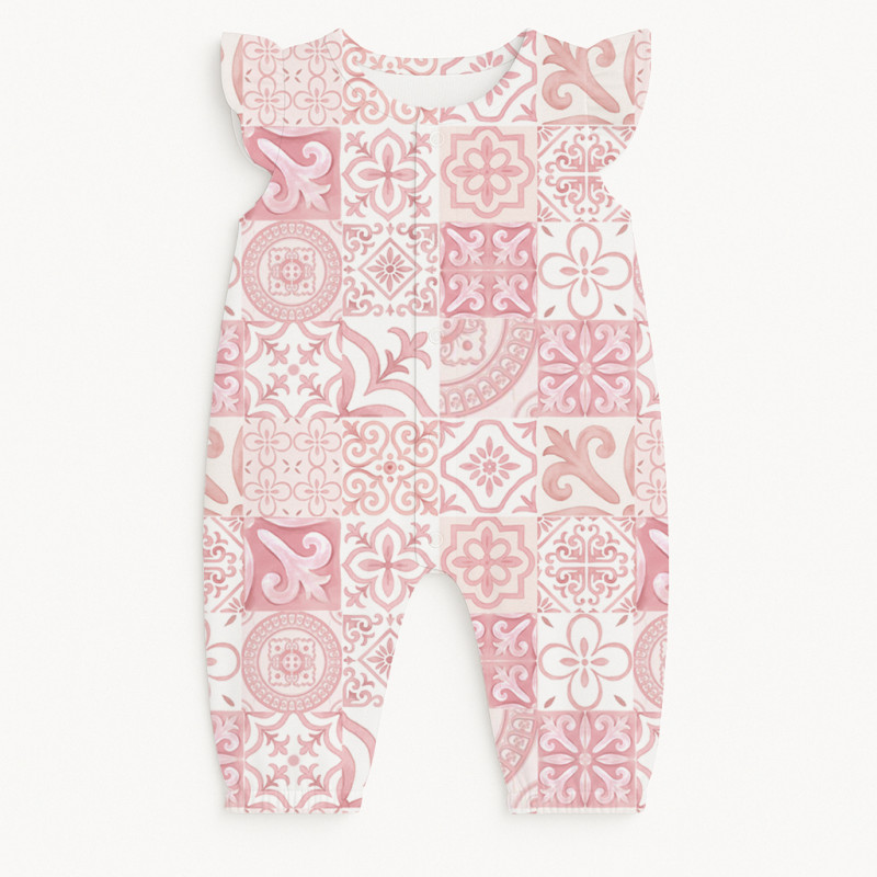 Supima Cotton Long Shortie with Ruffles – R011 AMALFI PINK Supima Cotton Long Shortie with Ruffles – R011 AMALFI PINK