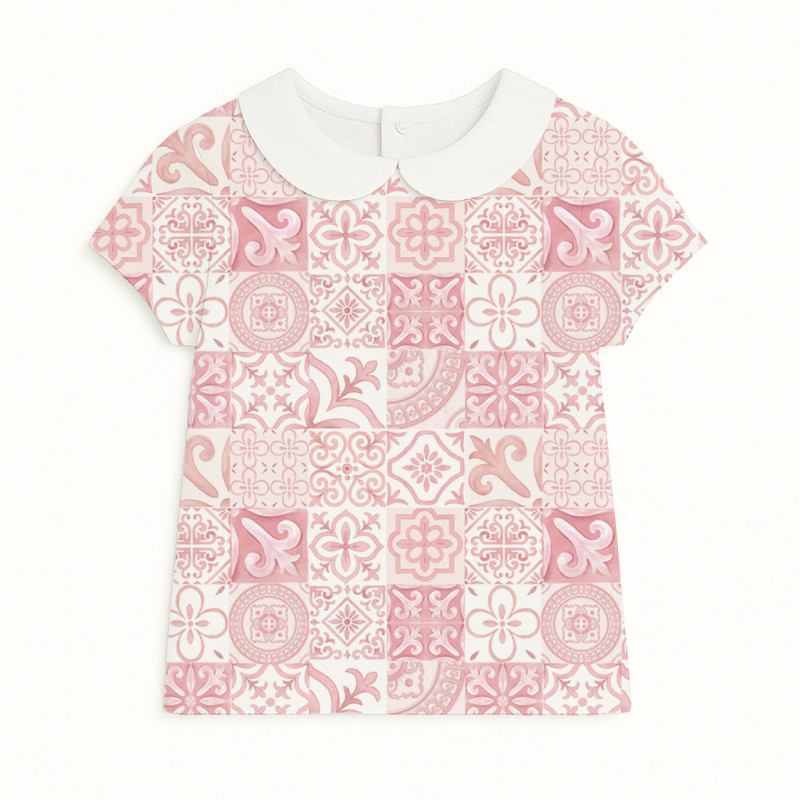 Short Sleeve T-shirt for Boys and Girls with Collar TSH001CL AMALFI PINK Short Sleeve T-shirt for Boys and Girls with Collar TSH001CL AMALFI PINK