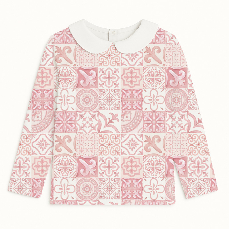 Long Sleeve T-shirt for Boys and Girls  з комiрцем TSH002CL AMALFI PINK