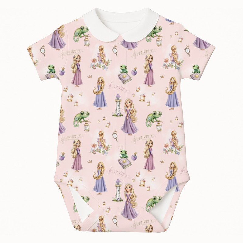 Printed Short-Sleeve Front Fastening Bodyvest with Collar for Babies BSHL009CL AURORA Printed Short-Sleeve Front Fastening Bodyvest with Collar for Babies BSHL009CL AURORA