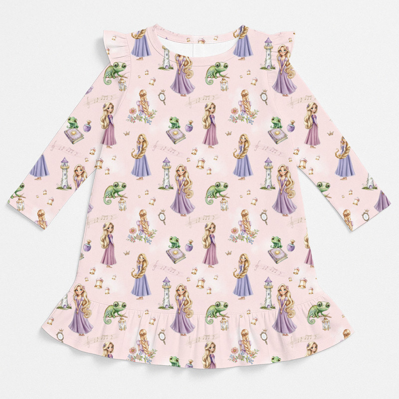 Charming Long-Sleeved Night Dress with Ruffles DR010 AURORA Charming Long-Sleeved Night Dress with Ruffles DR010 AURORA