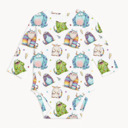 Printed Long-Sleeved Bodyve..