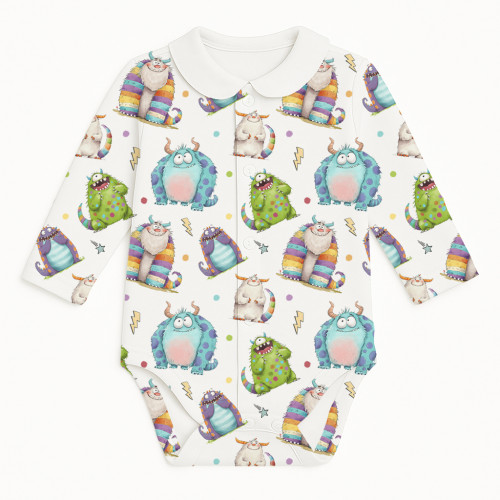 Printed Long-Sleeve Front F..