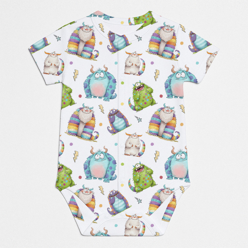 Printed Short-Sleeve Front Fastening Bodyvest for Babies BSHL009  BOO