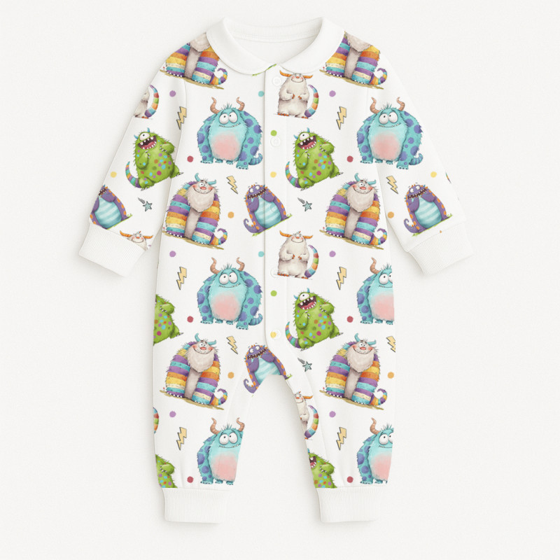 Long sleeve Romper for baby  with collar K060CL BOO