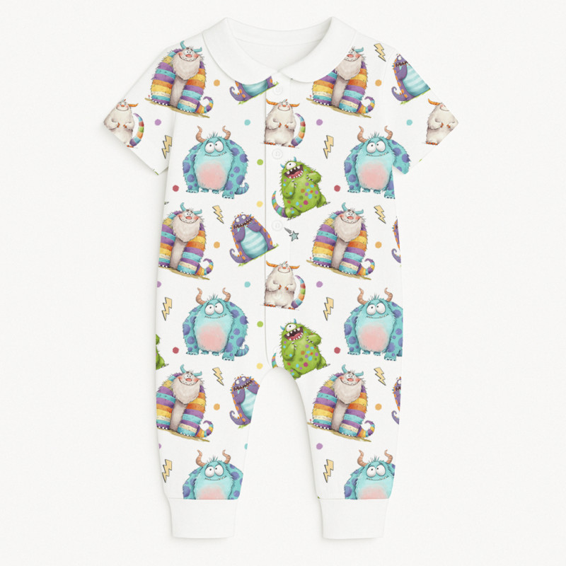 Romper Short sleeve with Collar K061CL BOO