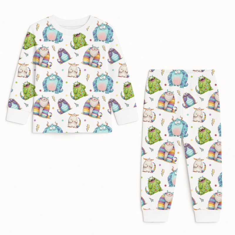 Дитяча піжама з довгим рукавом з 100% pima котона PJ001 BOO
