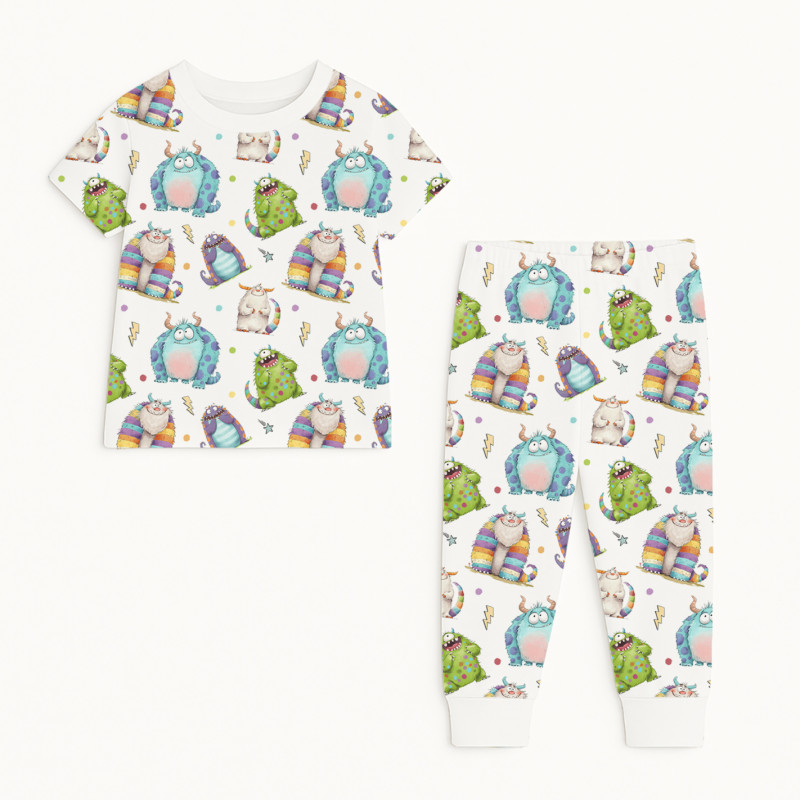 Patterned Supima Cotton Pyjamas Set PJ008 BOO