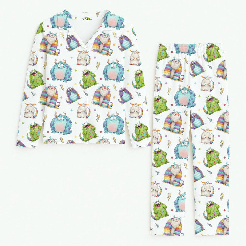 Luxury Children’s Pajama Set with English Collar – Organic Pima Cotton PJ022 BOO