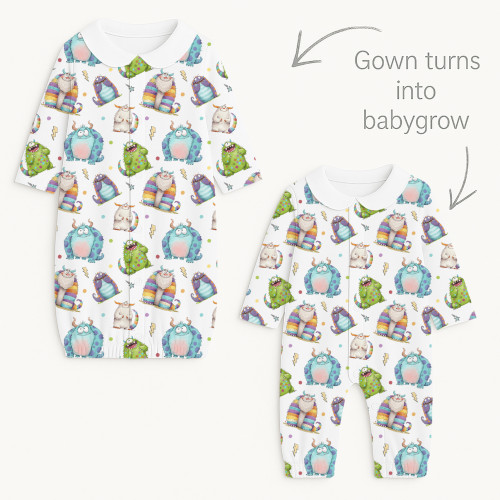 Baby converter gown with co..