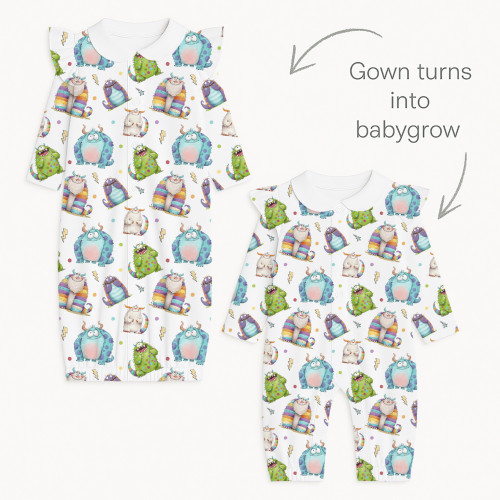 Baby converter gown with co..