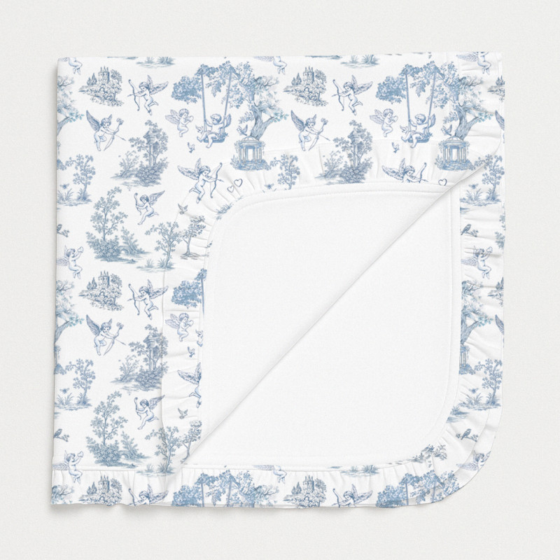 Two-Layer Baby Blanket with Ruffles BL002  CELESTIA