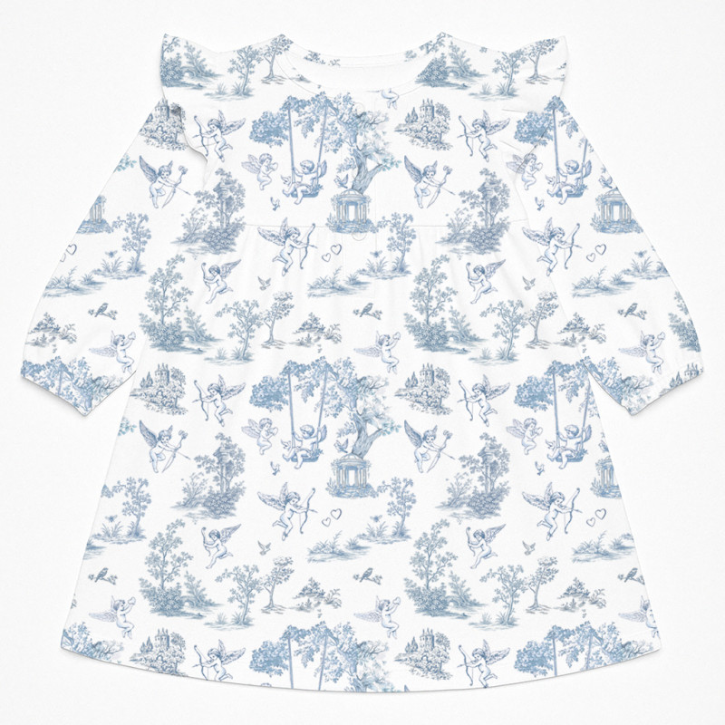 Charming Long-Sleeved Night Dress with Ruffles DR017 CELESTIA