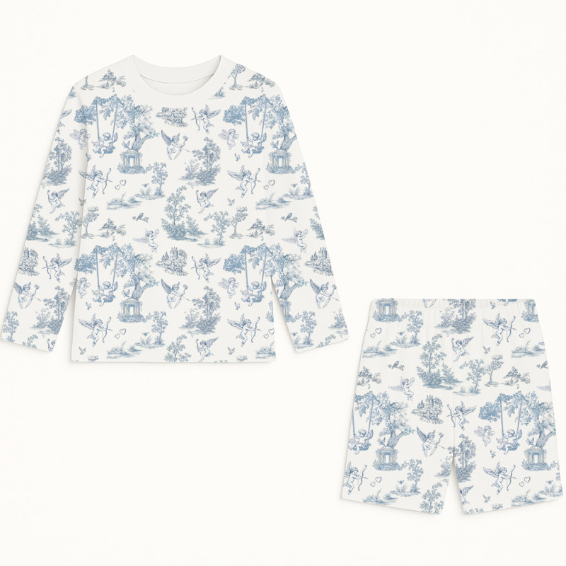 Printed Supima Cotton Top and Shorts Pyjama Set – PJ010 CELESTIA