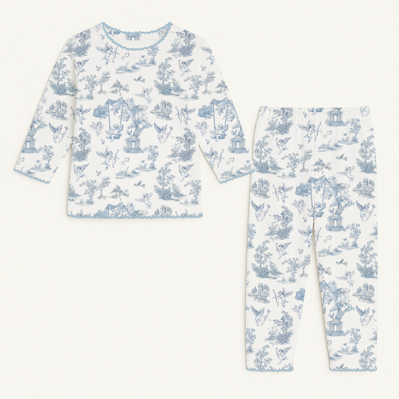 Pyjama long sleeve 100% organic pima Cotton PJ025 CELESTIA