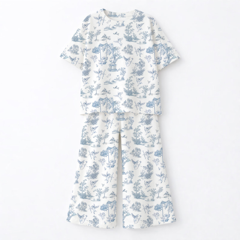 Children’s Set with Oversized T-Shirt and Palazzo Pants PJ030 100% Pima Cotton Children’s Set with Oversized T-Shirt and Palazzo Pants PJ030 100% Pima Cotton