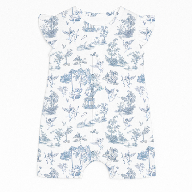 Supima Cotton Shortie with Ruffles – R007 CELESTIA Supima Cotton Shortie with Ruffles – R007 CELESTIA