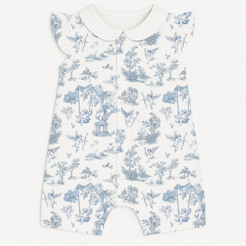 Supima Cotton Shortie with Ruffles and Collar – R007CL CELESTIA