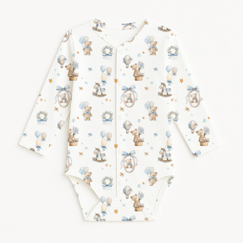 Printed Long-Sleeve Front F..