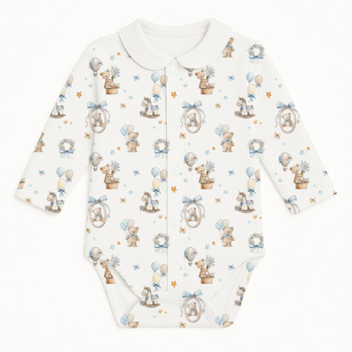 Printed Long-Sleeve Front F..