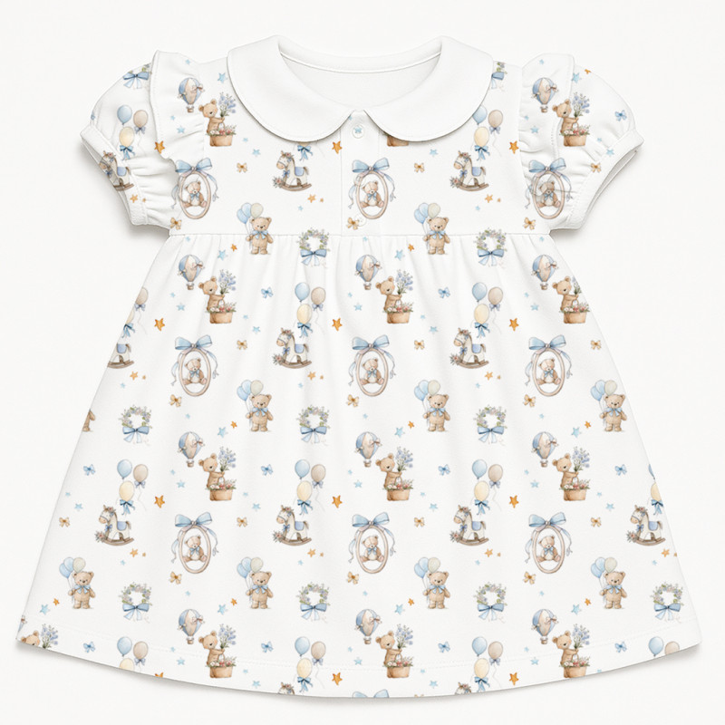Supima Cotton Night Dress with Ruffle DR019CL HUGGY Supima Cotton Night Dress with Ruffle DR019CL HUGGY