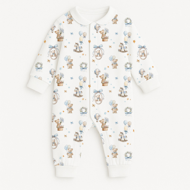 Long sleeve Romper for baby  with collar K060CL HUGGY