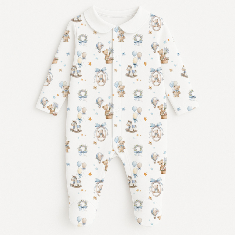 Babygrow with collar 100% pima cotton with K063 HUGGY
