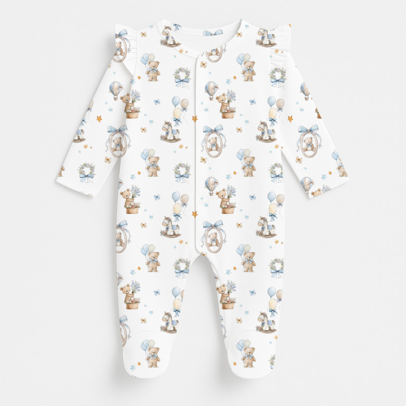 Babygrow with ruffles 100% pima cotton K065 HUGGY Babygrow with ruffles 100% pima cotton K065 HUGGY
