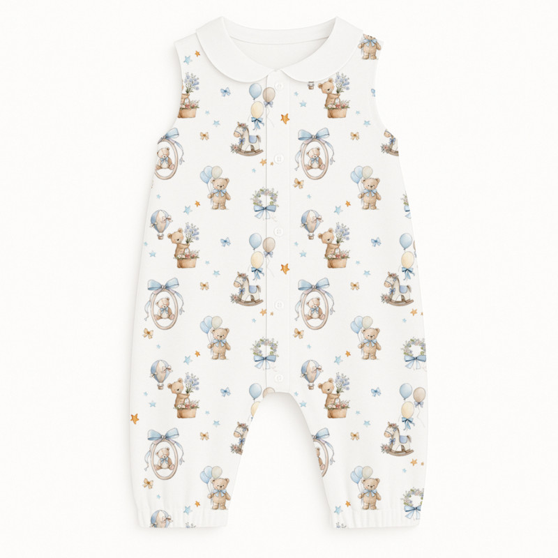 Long Supima Cotton Shortie with Sleeves and Collar R009CL HUGGY