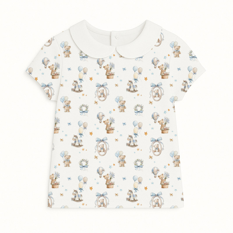 Short Sleeve T-shirt for Boys and Girls with Collar TSH001CL HUGGY Short Sleeve T-shirt for Boys and Girls with Collar TSH001CL HUGGY