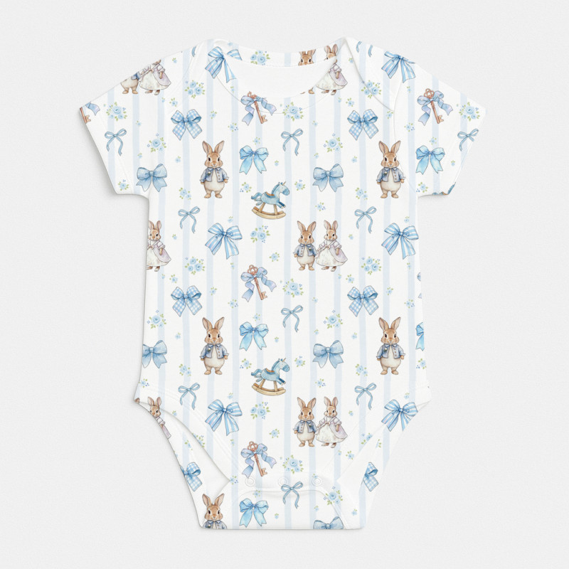Printed Short-Sleeve Bodyvest for Babies BSHL001 LULU BLUE Printed Short-Sleeve Bodyvest for Babies BSHL001 LULU BLUE