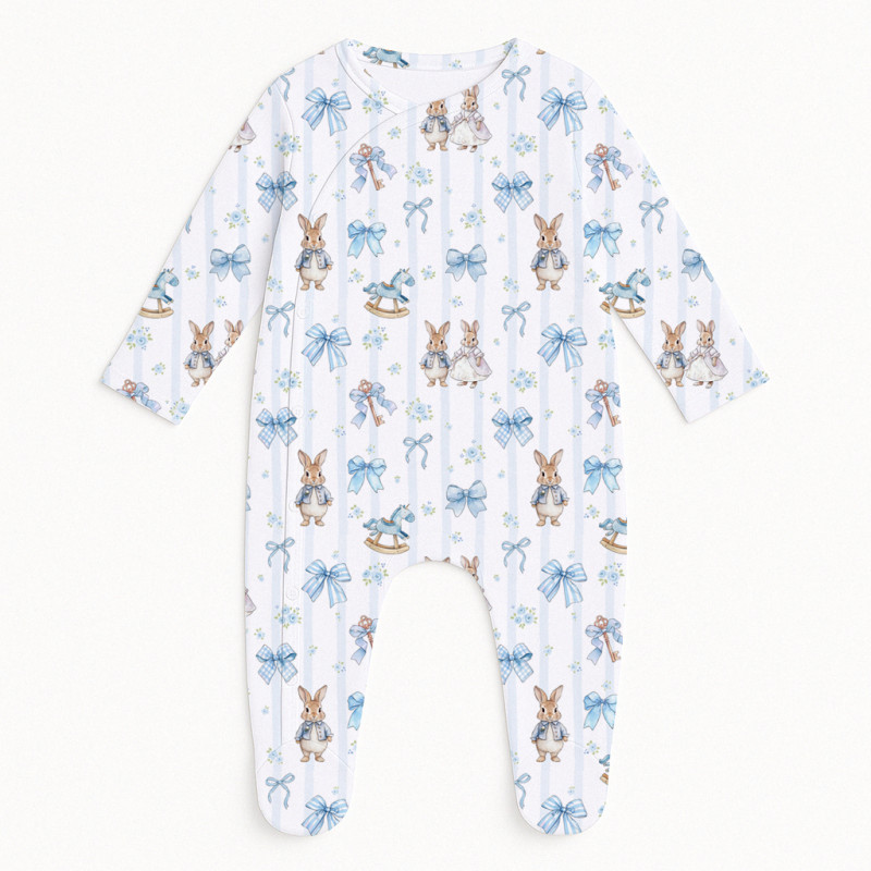 Babygrow for baby with Side Opening K020 LULU BLUE