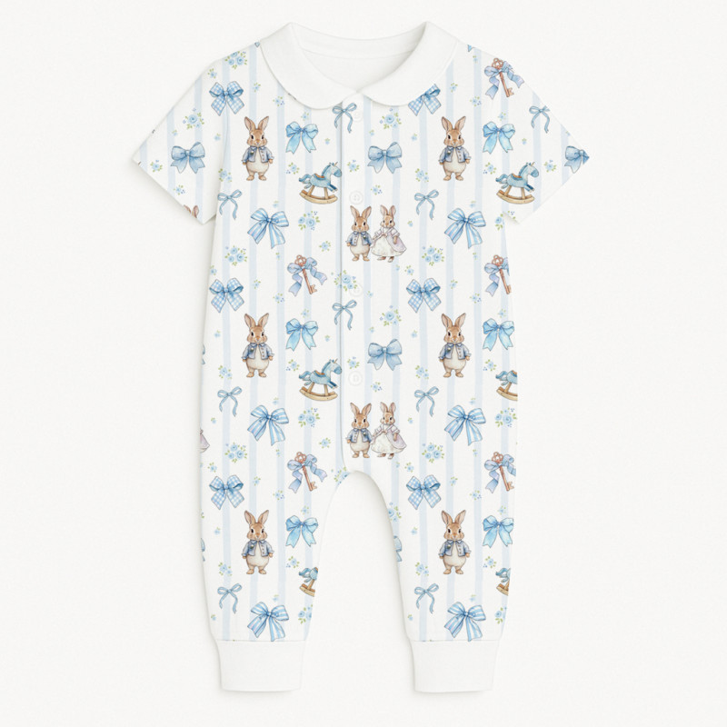 Romper Short sleeve with Collar K061CL LULU BLUE Romper Short sleeve with Collar K061CL LULU BLUE