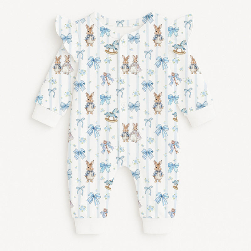Ромпер з довгим рукавом i рюшками K070 LULU BLUE Ромпер з довгим рукавом i рюшками K070 LULU BLUE