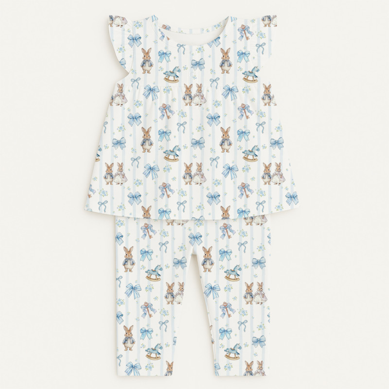 Yoke Girls Pyjama 100% organic Cotton PJ015 LULU BLUE