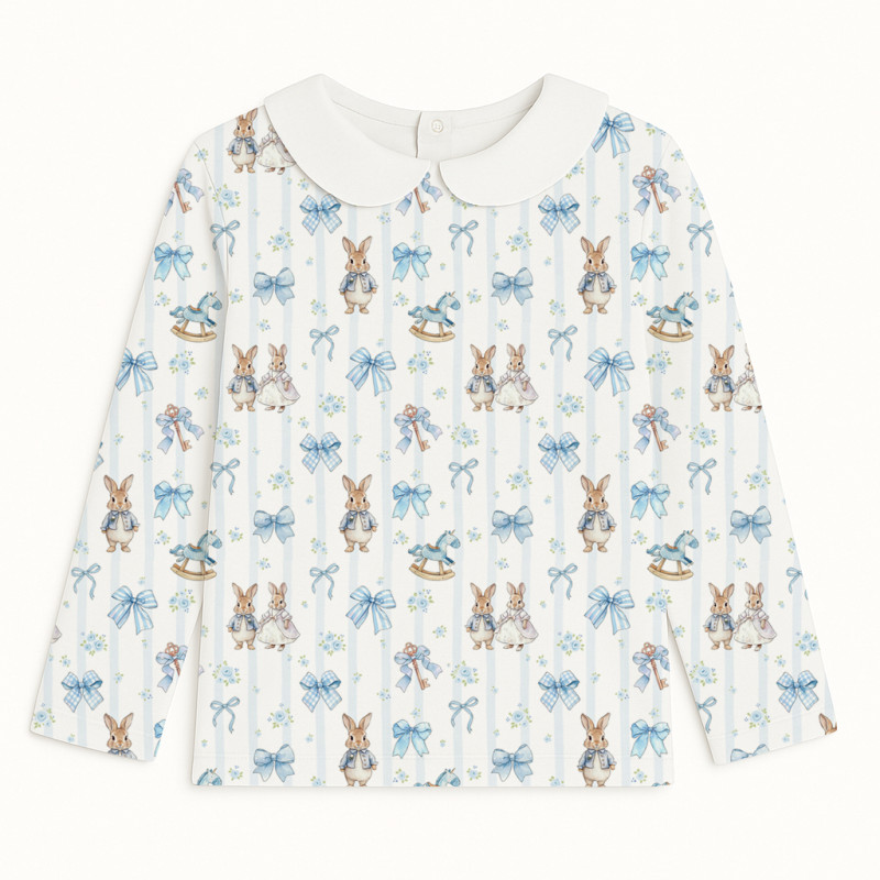 Long Sleeve T-shirt for Boys and Girls з комiрцем TSH002CL LULU BLUE Long Sleeve T-shirt for Boys and Girls з комiрцем TSH002CL LULU BLUE